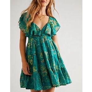 Free People Undone Floral Printed Mini Dress
